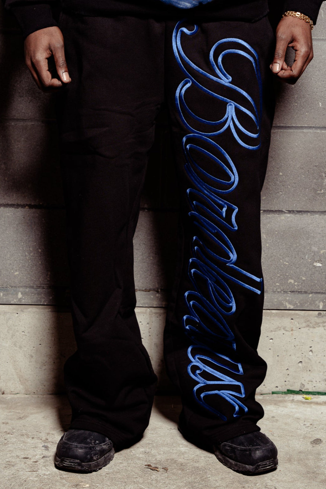 Bordeaux Script Logo sweatpants Blue